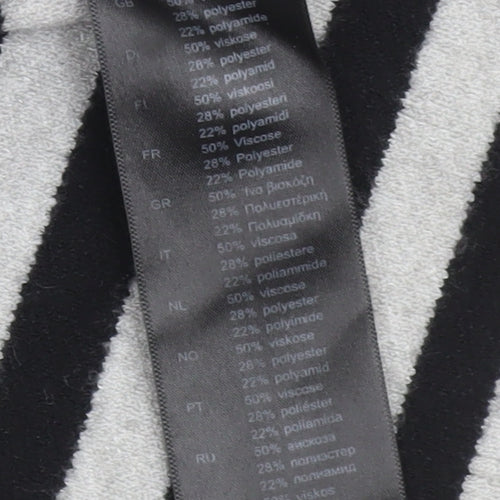 Yellow Label Women's Black Striped Midi Knit Skirt Size L