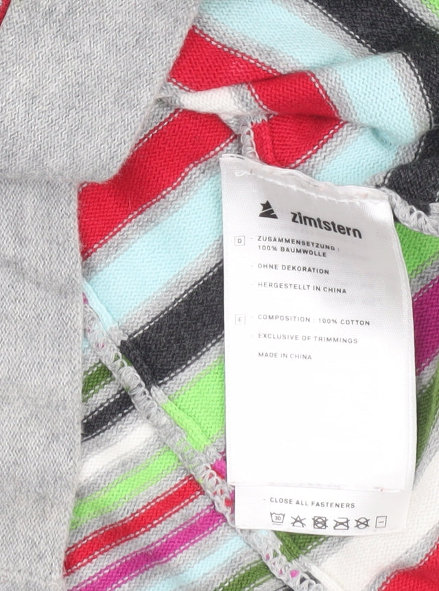 Zimtstern Women Multicoloured Striped Cotton Boat Neck Jumper XS