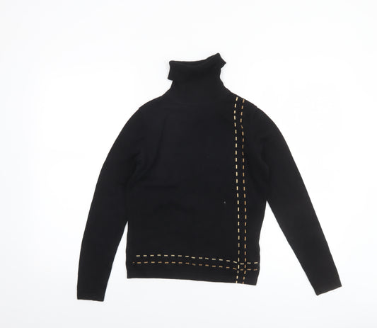 Mexx Women's Black Cotton Roll Neck Jumper Size S