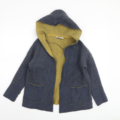 Chiaramente Women's Blue Wool Hooded Cardigan Size S