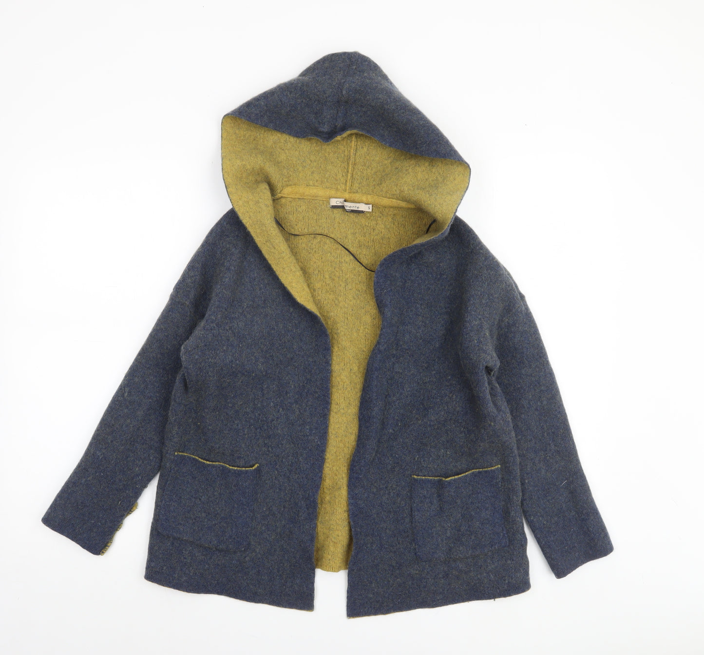 Chiaramente Women's Blue Wool Hooded Cardigan Size S