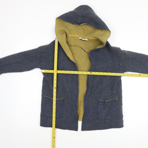 Chiaramente Women's Blue Wool Hooded Cardigan Size S