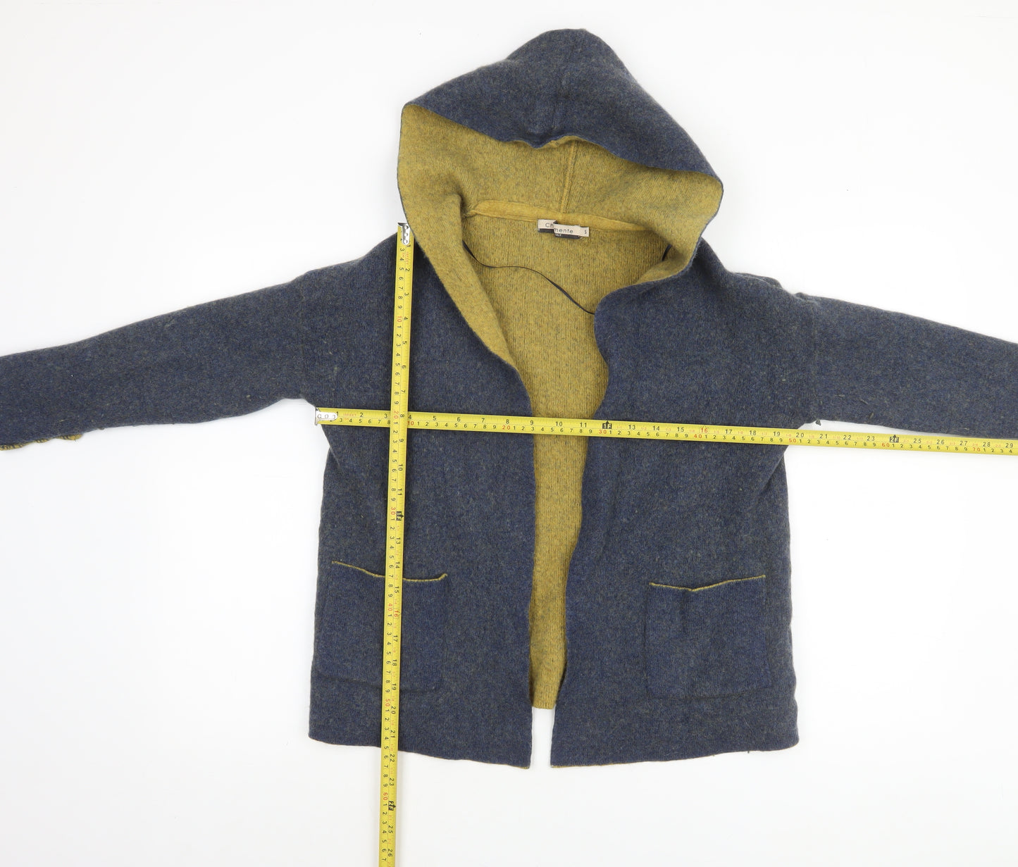 Chiaramente Women's Blue Wool Hooded Cardigan Size S