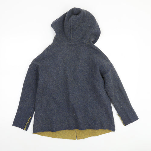 Chiaramente Women's Blue Wool Hooded Cardigan Size S