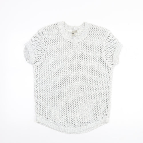 ASOS Women’s White Open-Knit Short Sleeve Jumper Size 10