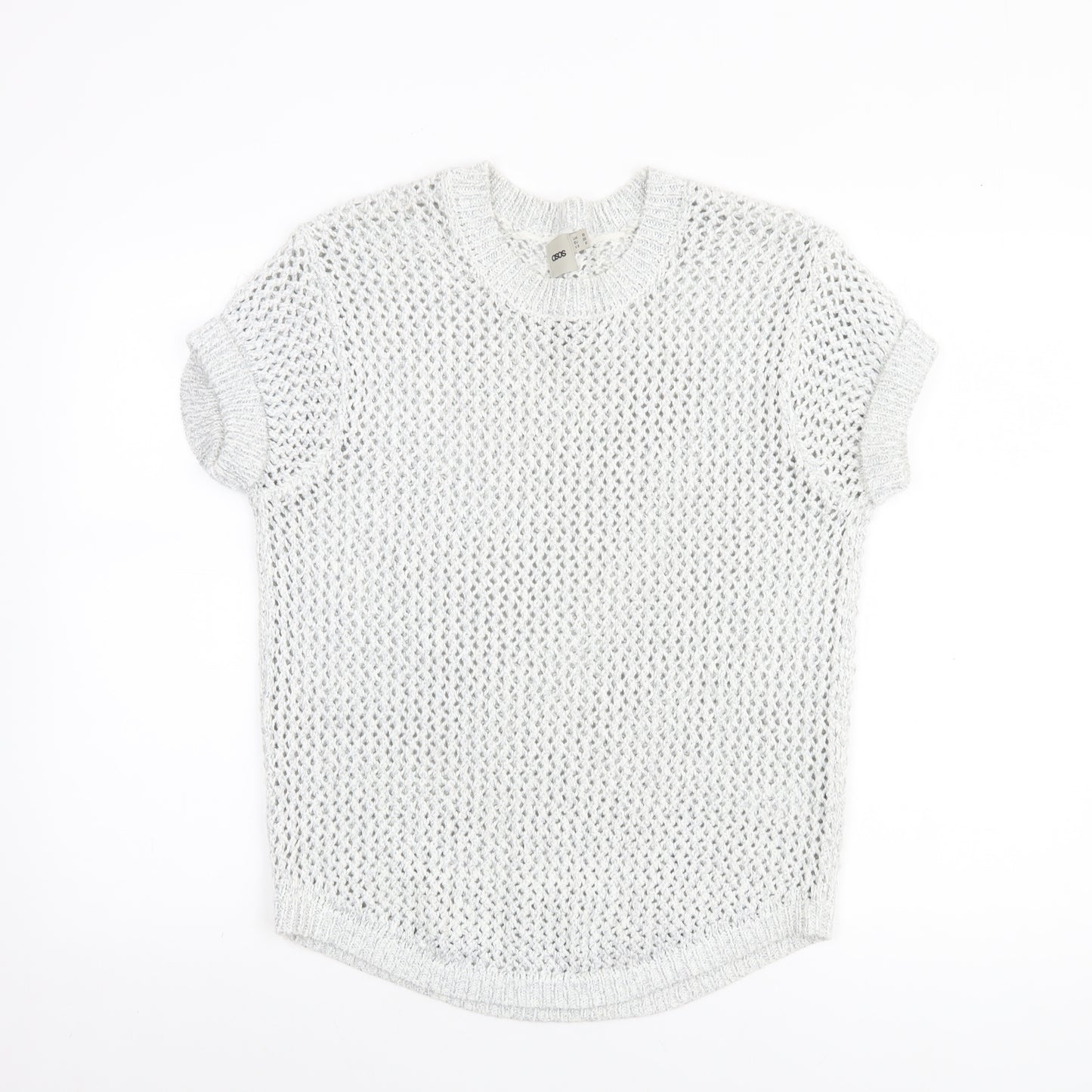 ASOS Women’s White Open-Knit Short Sleeve Jumper Size 10