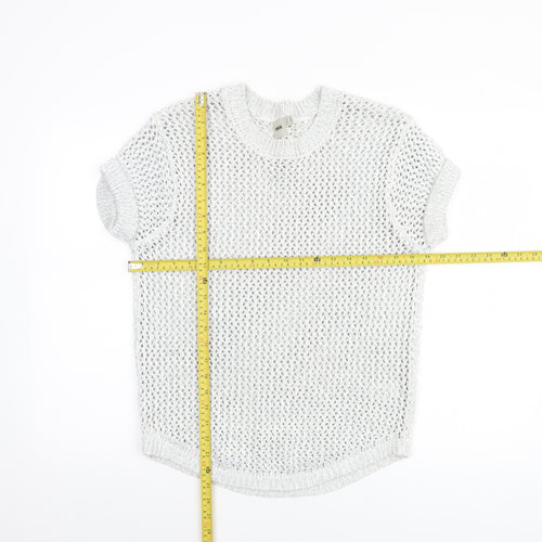 ASOS Women’s White Open-Knit Short Sleeve Jumper Size 10