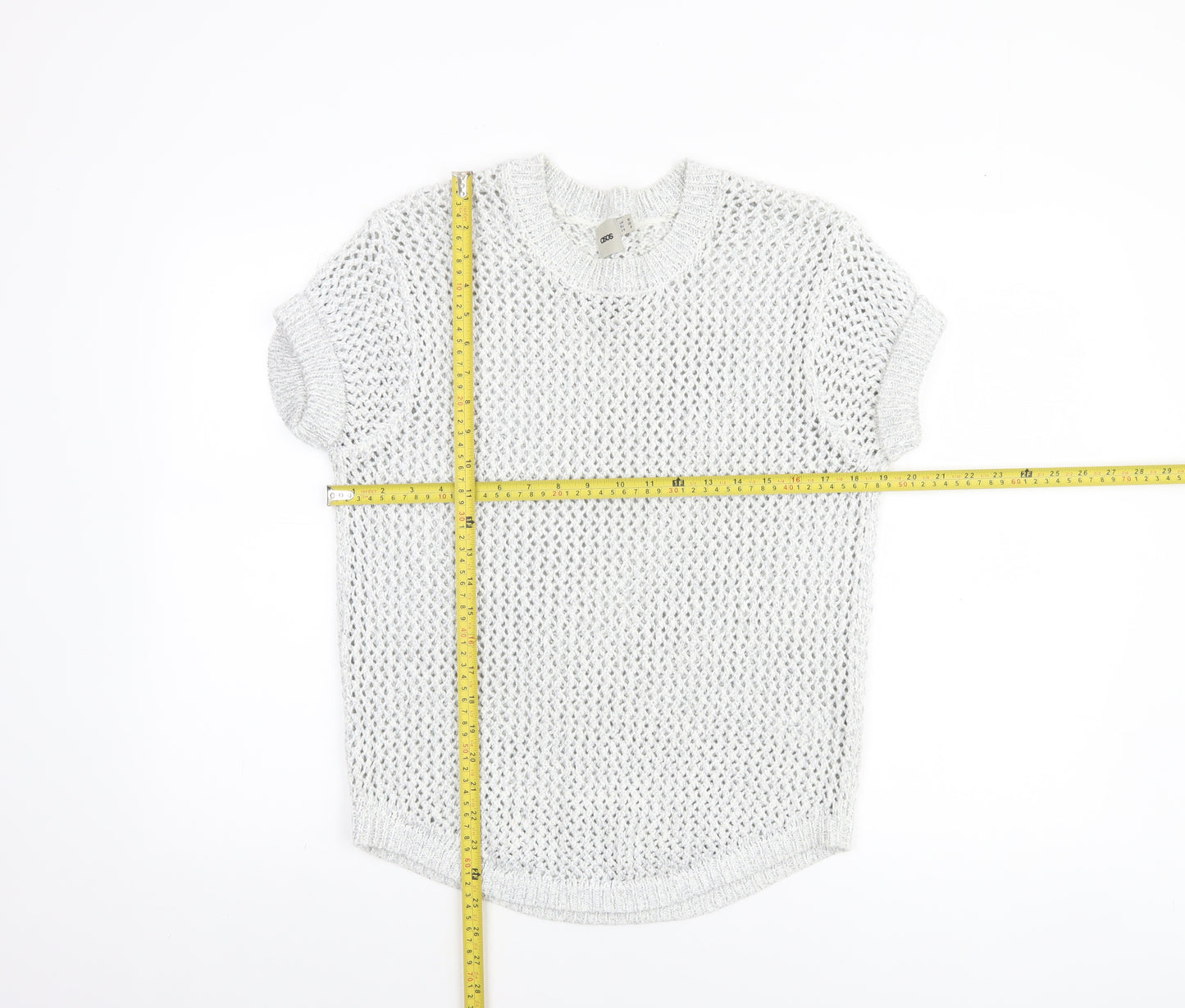 ASOS Women’s White Open-Knit Short Sleeve Jumper Size 10