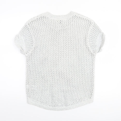 ASOS Women’s White Open-Knit Short Sleeve Jumper Size 10