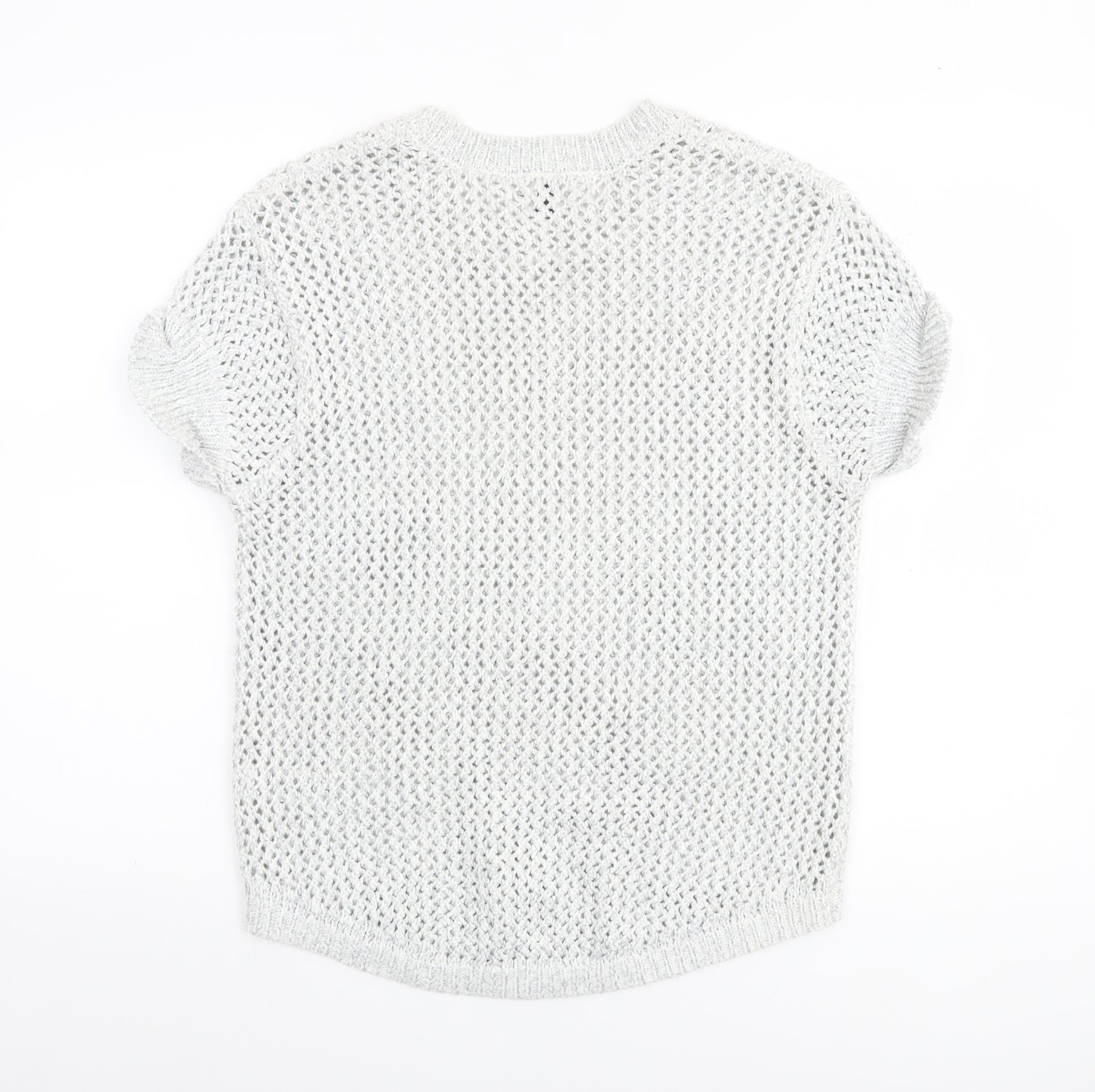 ASOS Women’s White Open-Knit Short Sleeve Jumper Size 10