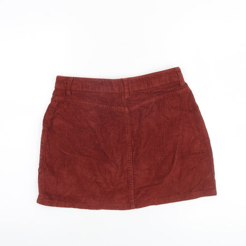 Topshop Women’s Brown Corduroy A-Line Petite Skirt UK 8