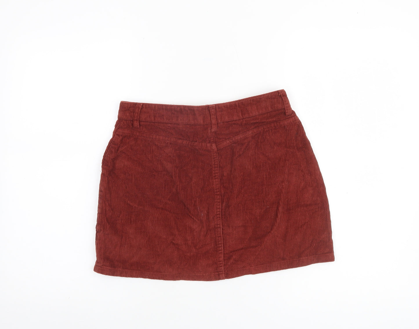 Topshop Women’s Brown Corduroy A-Line Petite Skirt UK 8