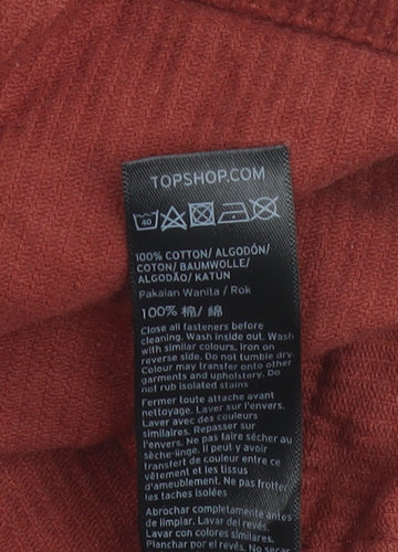 Topshop Women’s Brown Corduroy A-Line Petite Skirt UK 8
