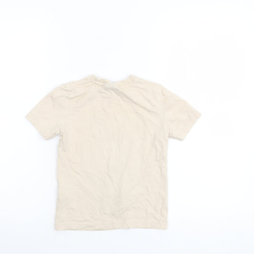 Super Mario Boys Beige 5-6 Years Graphic Cotton Short Sleeve T-Shirt