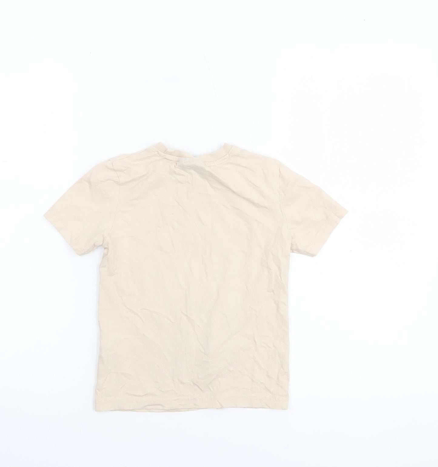 Super Mario Boys Beige 5-6 Years Graphic Cotton Short Sleeve T-Shirt