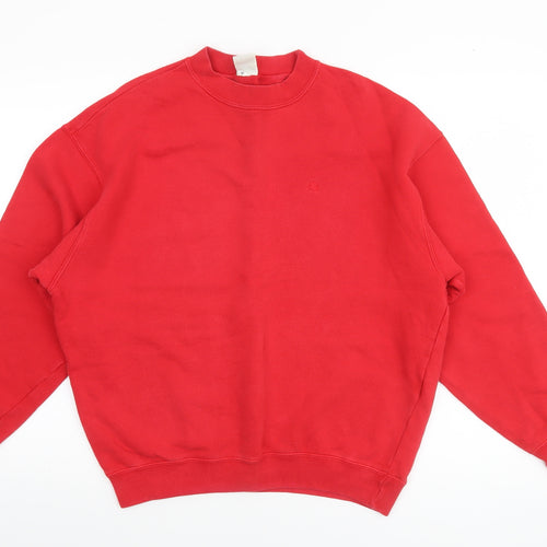 United Colors of Benetton Mens Red Small Crew Neck Pullover Sweatshirt