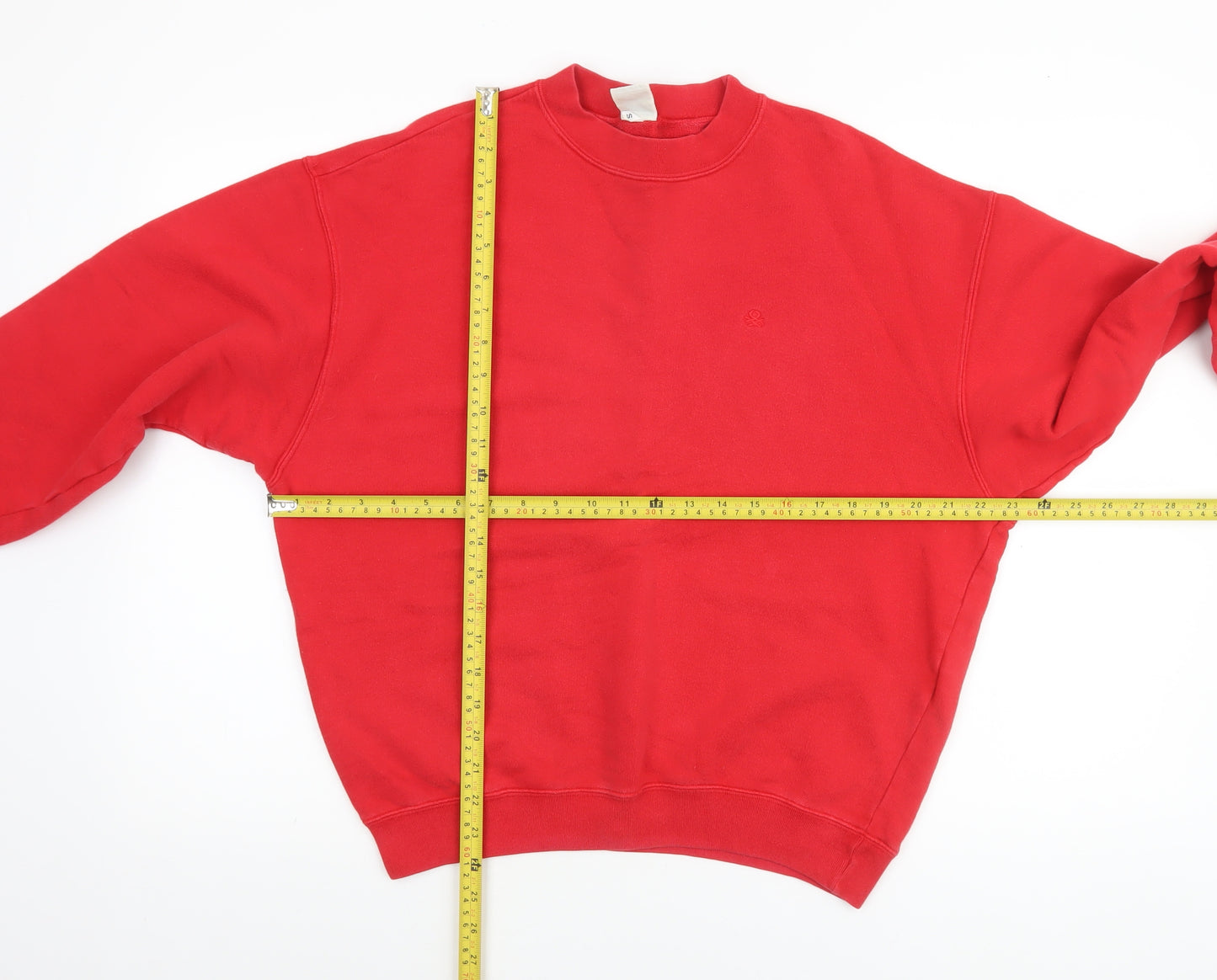 United Colors of Benetton Mens Red Small Crew Neck Pullover Sweatshirt