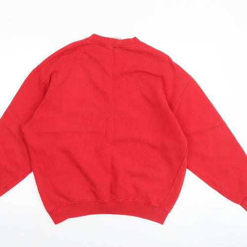 United Colors of Benetton Mens Red Small Crew Neck Pullover Sweatshirt