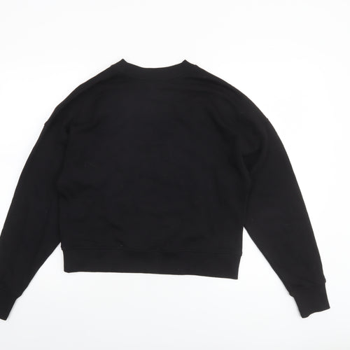 New Look Women's Black Embroidered Floral Pullover Sweatshirt Size 10