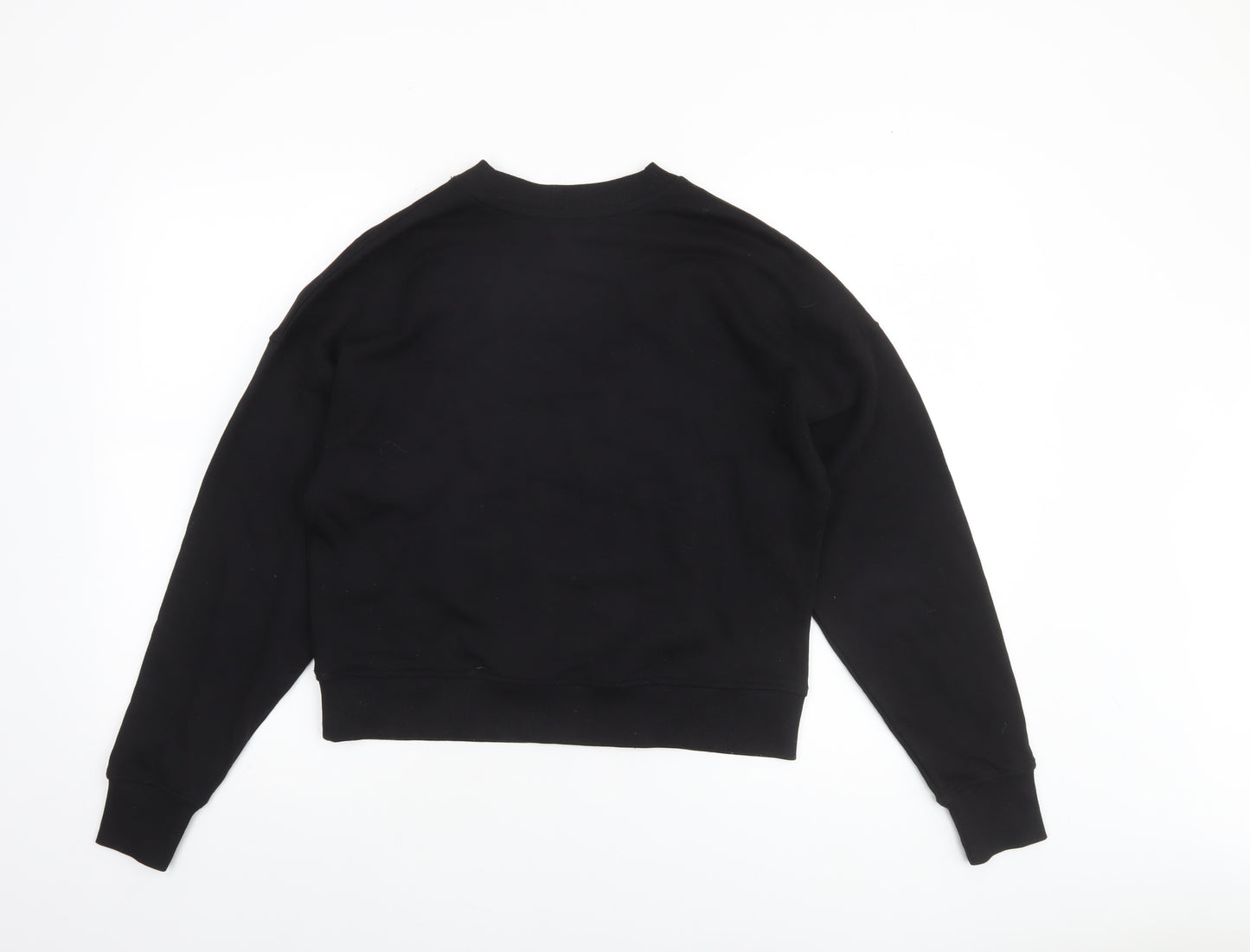 New Look Women's Black Embroidered Floral Pullover Sweatshirt Size 10