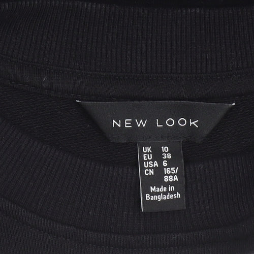 New Look Women's Black Embroidered Floral Pullover Sweatshirt Size 10