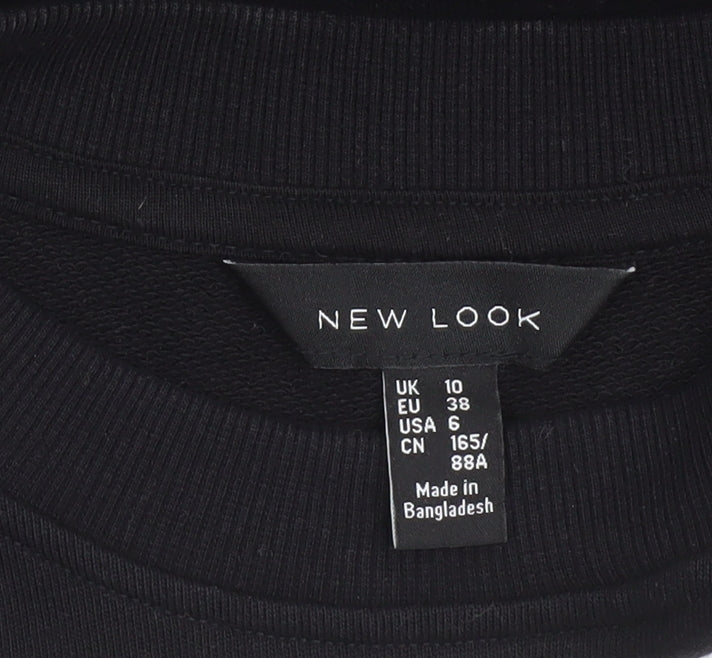 New Look Women's Black Embroidered Floral Pullover Sweatshirt Size 10