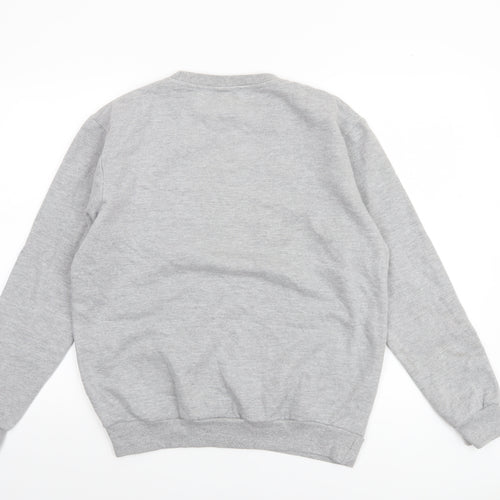 Disney Women Grey Mickey & Minnie Graphic Crew Neck Sweatshirt Size M