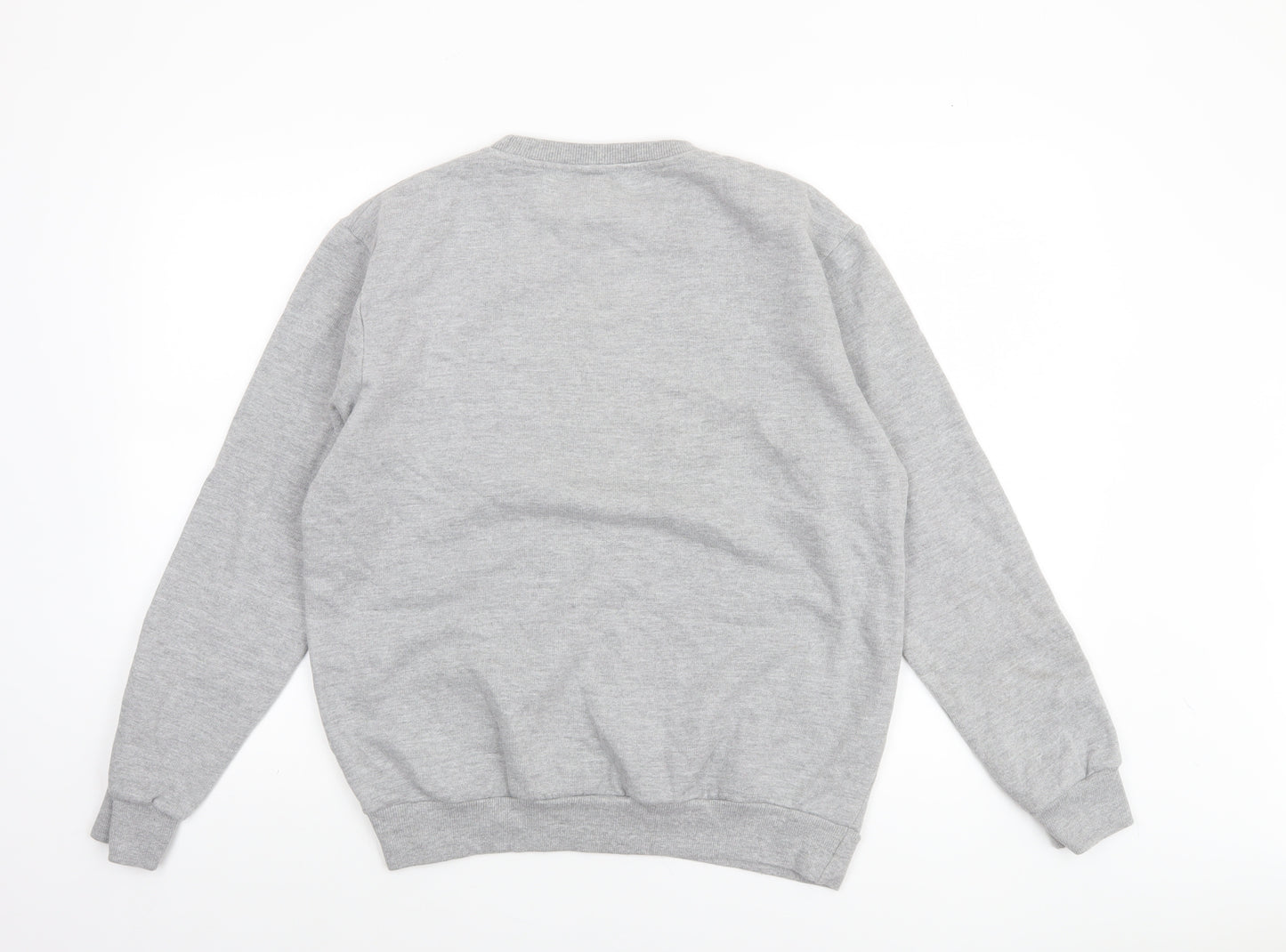 Disney Women Grey Mickey & Minnie Graphic Crew Neck Sweatshirt Size M