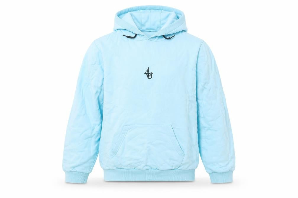 Front view of Sonnet London boys’ blue cotton pullover hoodie 13-15 years