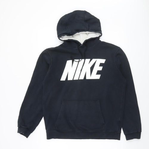 Nike Men's Black Pullover Hoodie Medium Graphic Print Sportswear