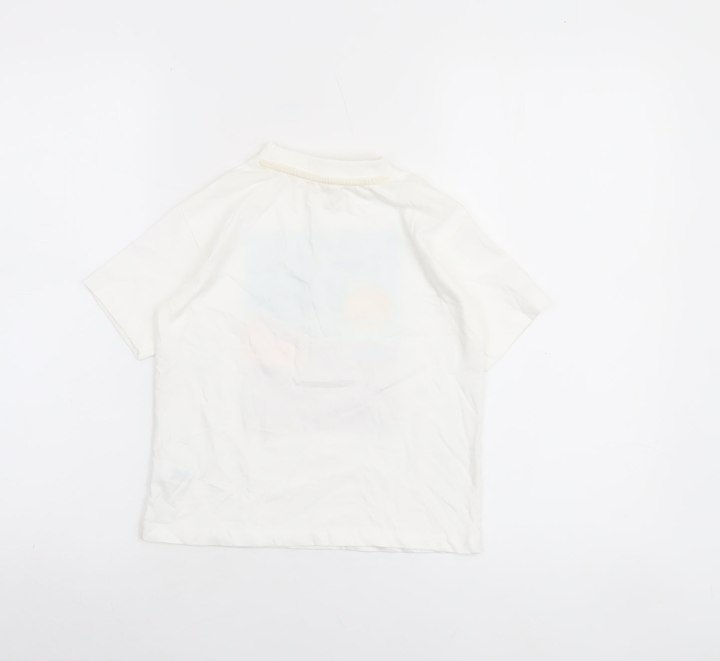 Dunnes Stores Boys White Wave Spot Graphic Cotton T-Shirt 4-5 Years