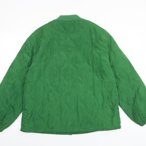 Pieces Women Green Quilted Mid-Length Jacket Size S