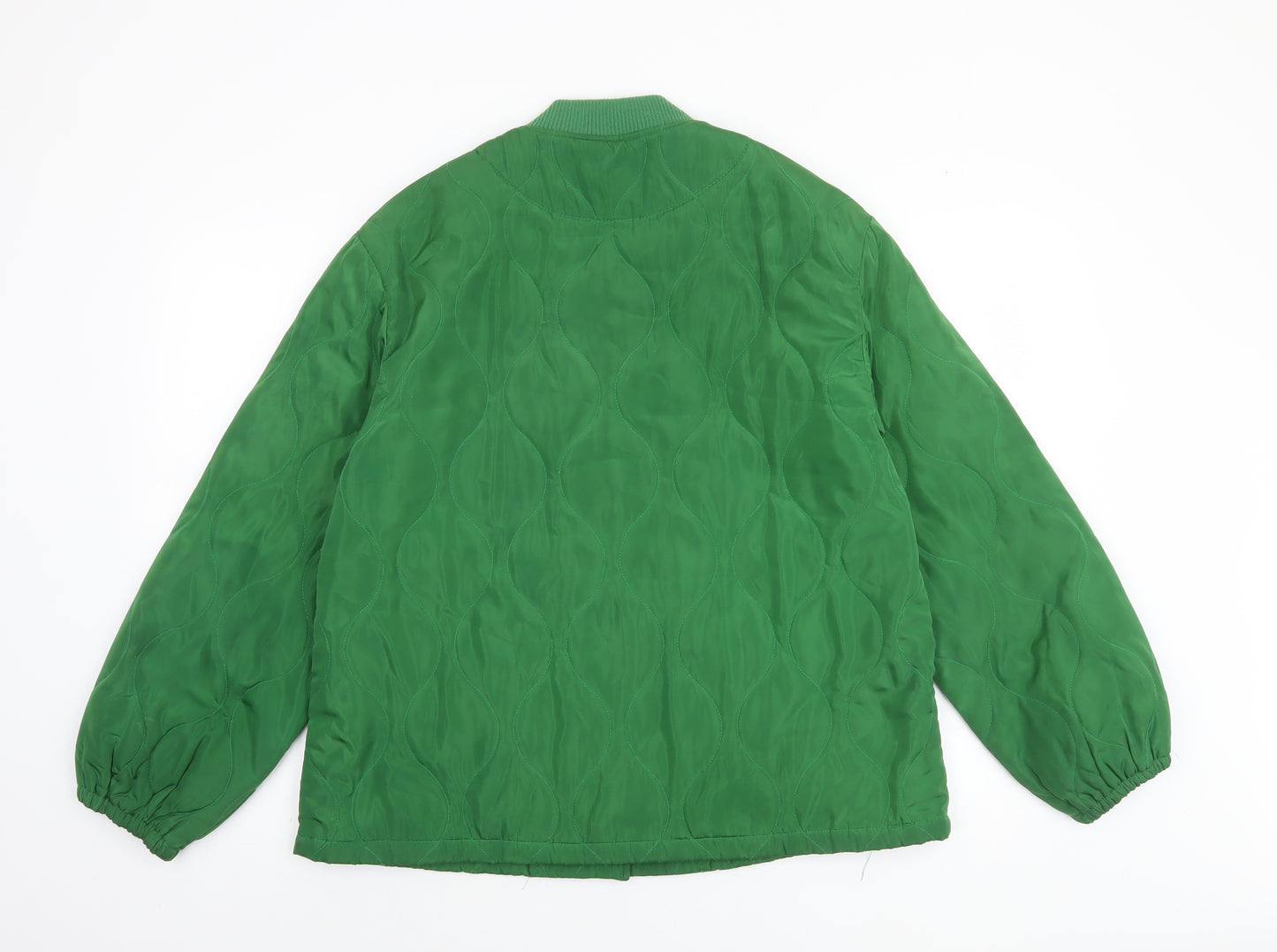 Pieces Women Green Quilted Mid-Length Jacket Size S