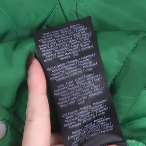 Pieces Women Green Quilted Mid-Length Jacket Size S