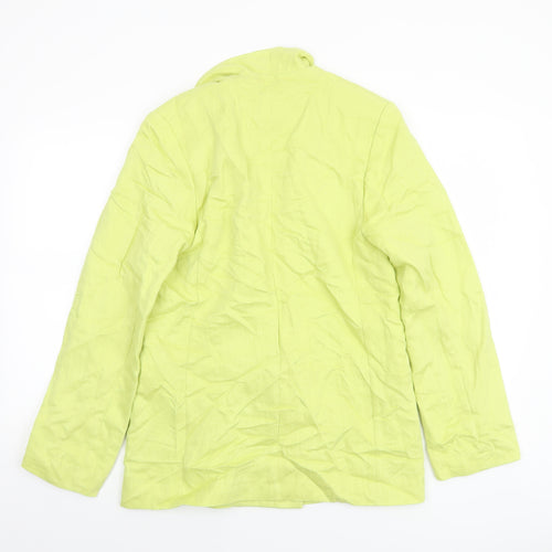 H&M Women Green Double-Breasted Blazer XS Regular Fit