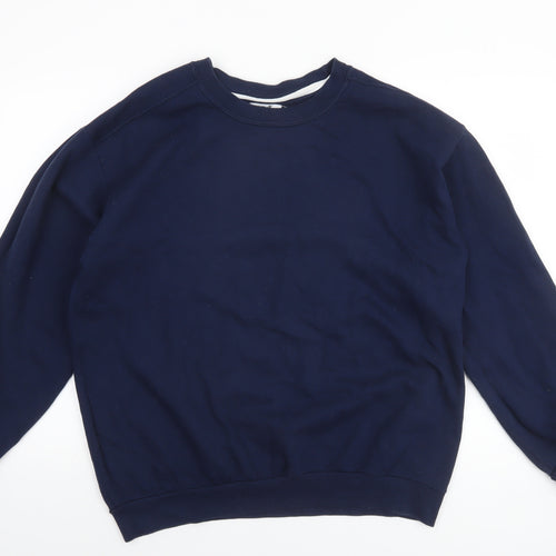 Anvil Mens Blue Large Crew Neck Pullover Sweatshirt