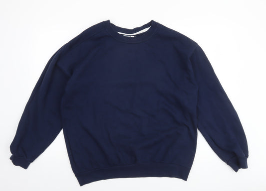 Anvil Mens Blue Large Crew Neck Pullover Sweatshirt