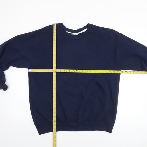 Anvil Mens Blue Large Crew Neck Pullover Sweatshirt