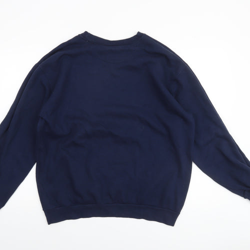 Anvil Mens Blue Large Crew Neck Pullover Sweatshirt