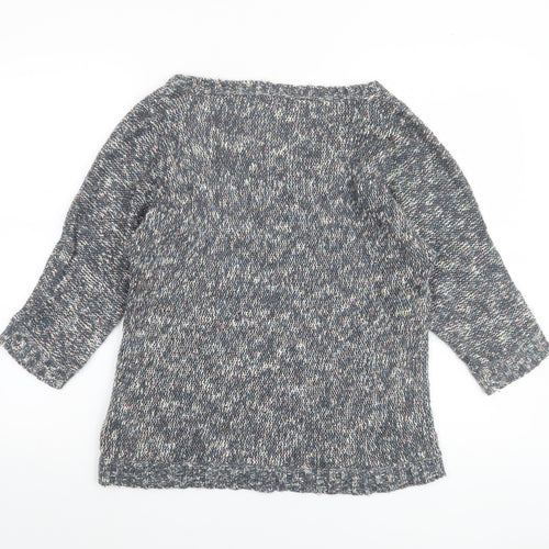 Vero Moda Women’s Grey Chunky Knit V-Neck 3/4 Sleeve Pullover Jumper M