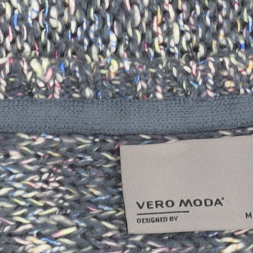 Vero Moda Women’s Grey Chunky Knit V-Neck 3/4 Sleeve Pullover Jumper M