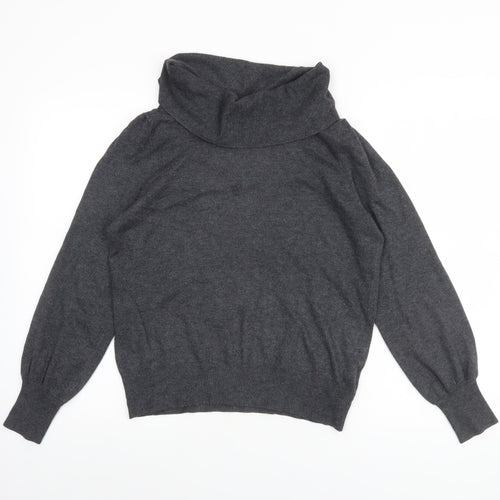 Marks and Spencer Women Grey Cowl Neck Long Sleeve Jumper Size 14