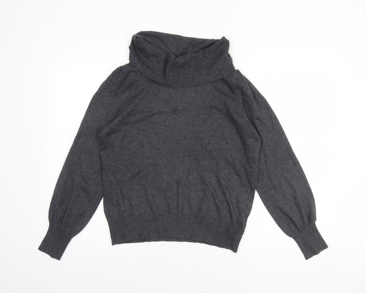 Marks and Spencer Women Grey Cowl Neck Long Sleeve Jumper Size 14