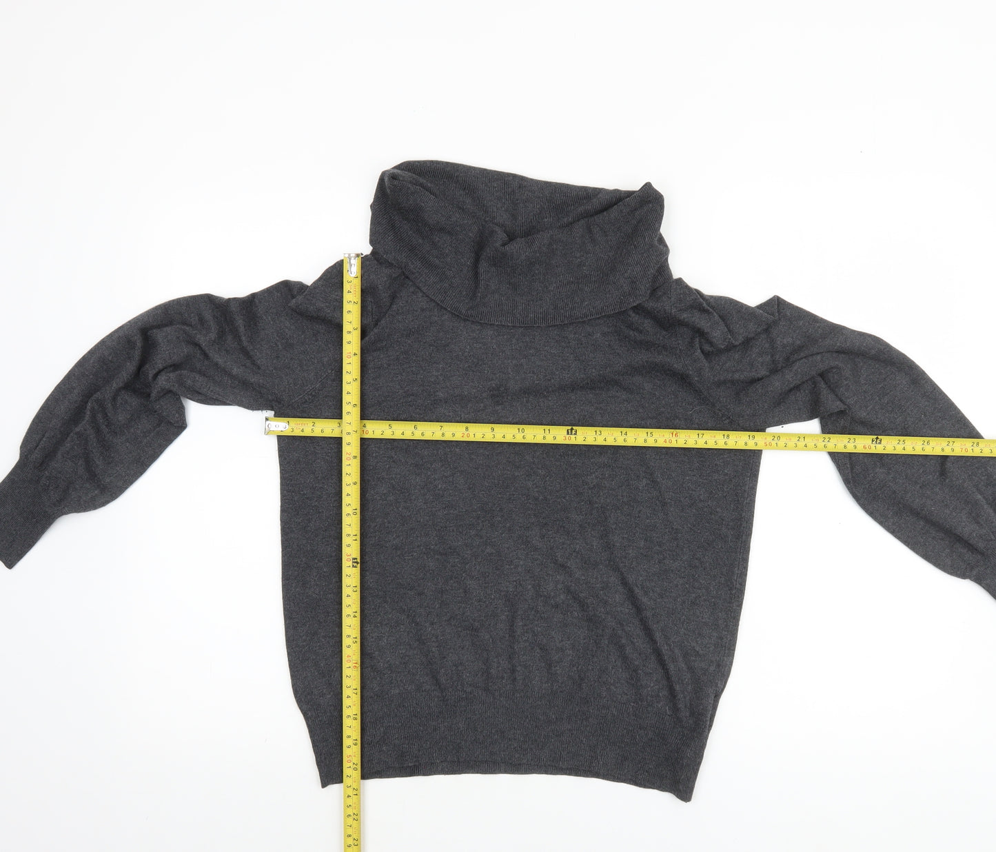 Marks and Spencer Women Grey Cowl Neck Long Sleeve Jumper Size 14