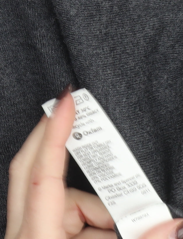 Marks and Spencer Women Grey Cowl Neck Long Sleeve Jumper Size 14