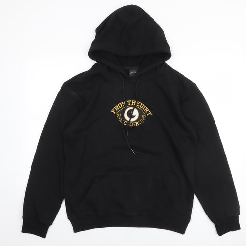 FROMTHEDIRT Men's Black Pullover Hoodie Medium Music Logo Fleece