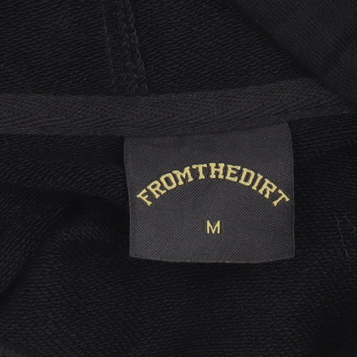 FROMTHEDIRT Men's Black Pullover Hoodie Medium Music Logo Fleece