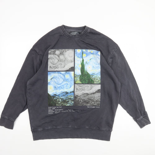 Primark Womens Black 2XS Pullover Sweatshirt The Starry Night Graphic Print