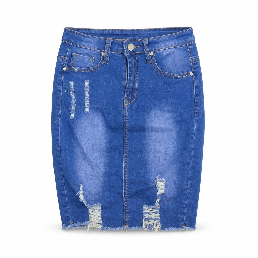 GIRL VIVI Women Blue Denim Knee Length Pencil Skirt Size 10