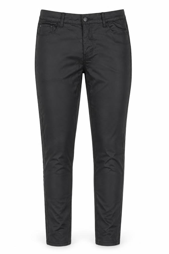 Front view of Estee Brown women’s black slim fit stretch trousers, size UK 12